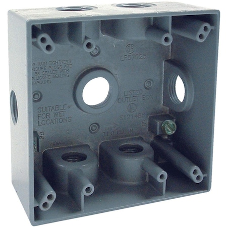 Bell Electrical Box, 31 cu in, Outlet Box Type, 2 Gangs, Aluminum 5338-0